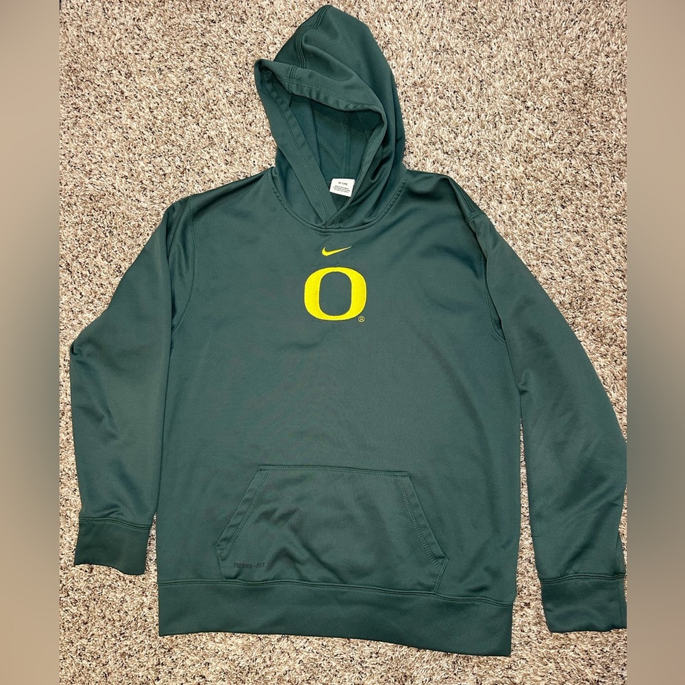 Nike University of Oregon Green Therma‎ Fit Hoodie Sweatshirt Size XL 20 Youth